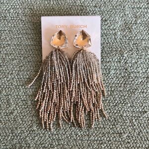 Tory Burch Stone and Tassel Earrings